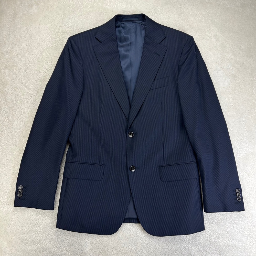 Suitsupply Napoli 1B09A0 Mens 36R Navy Blue Pinstripe Wool Suit Jacket Blazer